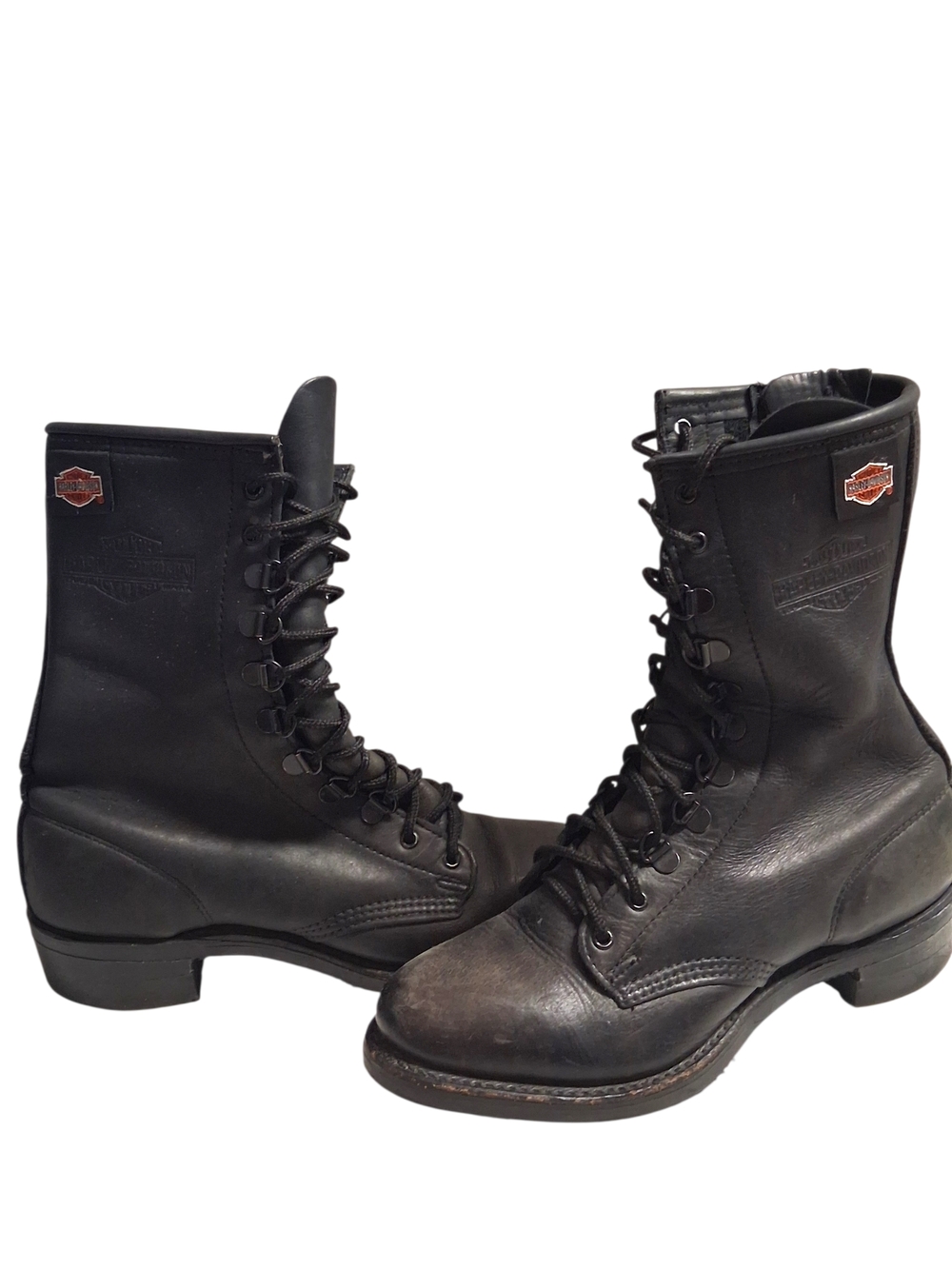 Harley-Davidson Black Leather Tall Lace-Up Riding Boots Size 10